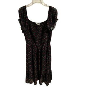 Black and red cherry print milkmaid dress size 1X